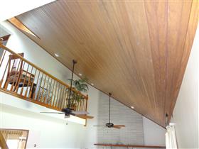 Beadboard Ceiling in Great Room: 