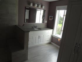 After - Larger vanity to the right of shower area: 