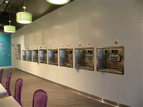 Yogurt machines.  Many flavors to choose from.: 